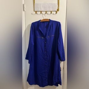 Plus Size Royal Blue Shirt Dress